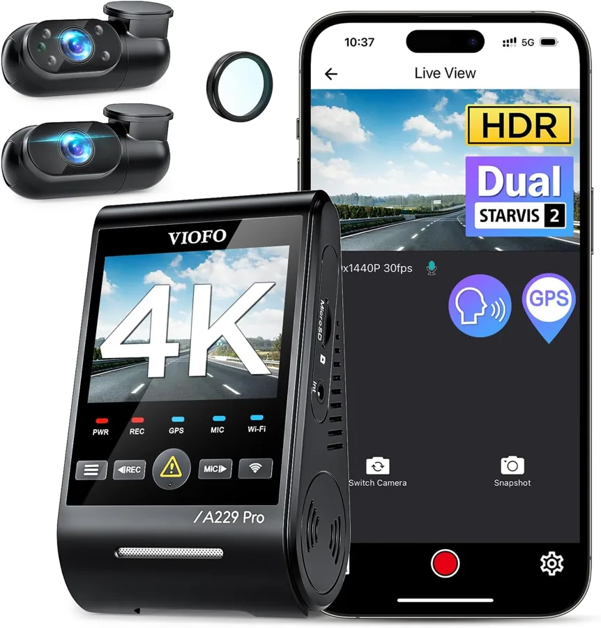 VIOFO A229 Pro — 4K front with a sharper 2K rear lens