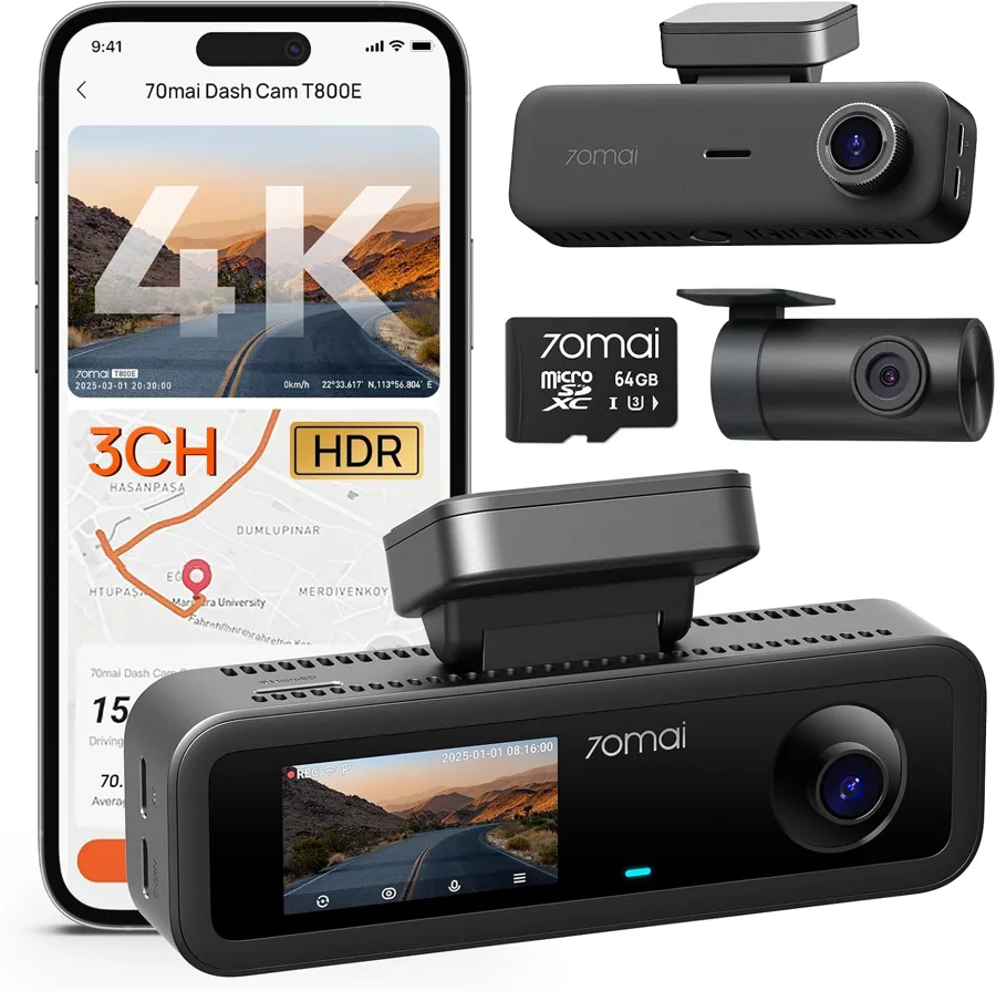 70mai T800E — 4K front with an included memory card