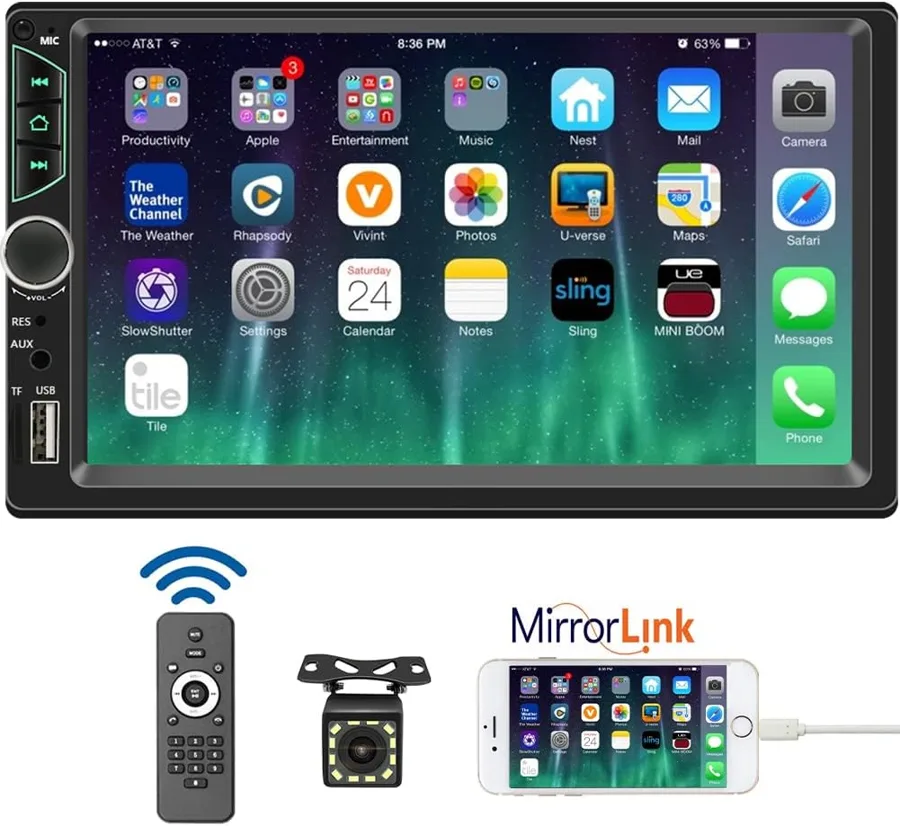 Leadfan Android Car Stereo — double din radio with remote and camera