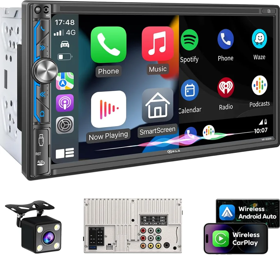 PLZ Android Car Stereo — wireless CarPlay with tunable sound