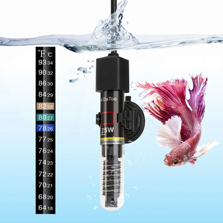 DaToo Mini Heater — Compact preset warmth for filtered small tanks
