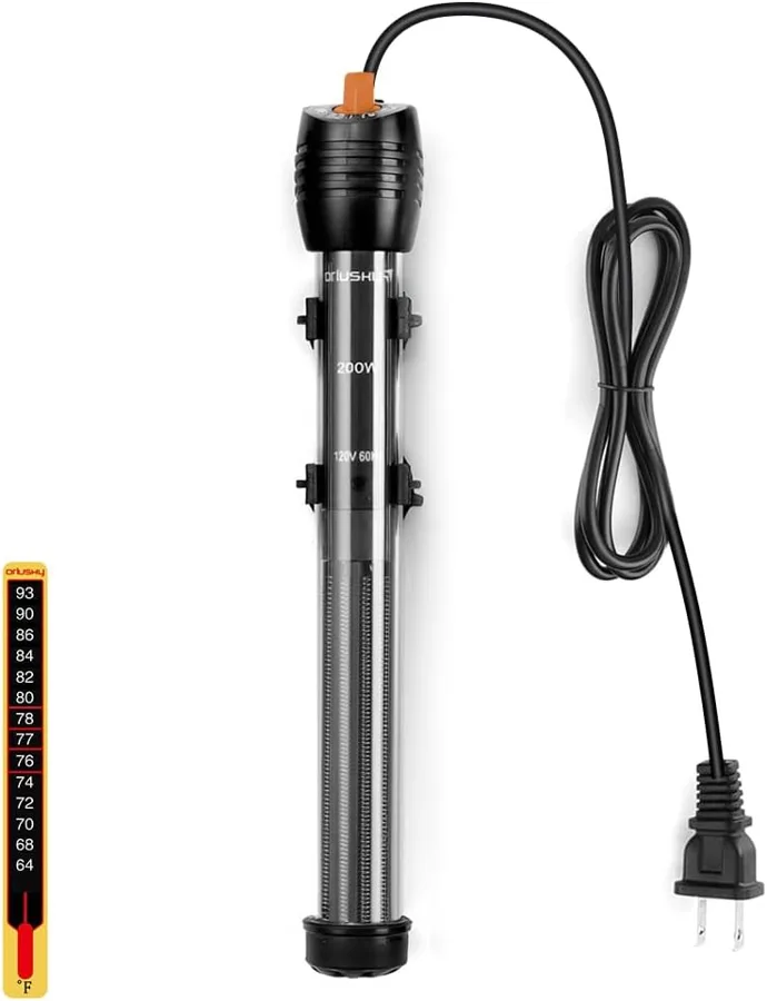 Orlushy Submersible Heater — Six sizes for freshwater and marine tanks