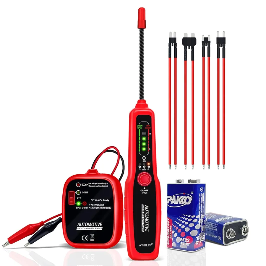 AWBLIN — red wire tracer with two 9V batteries