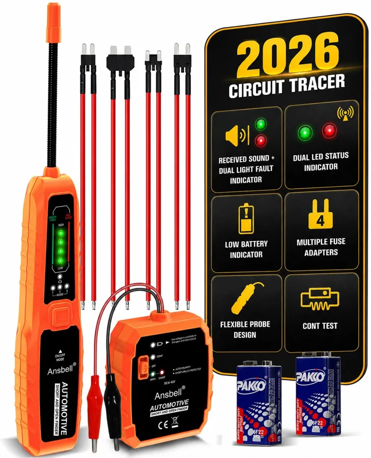 Ansbell — orange wire tracer with red and green LED bars