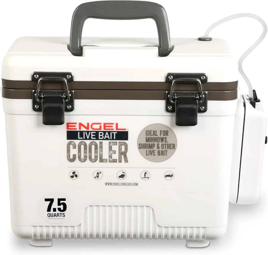 ENGEL Bait Bucket Aerator — insulated cooler with a built-in pump