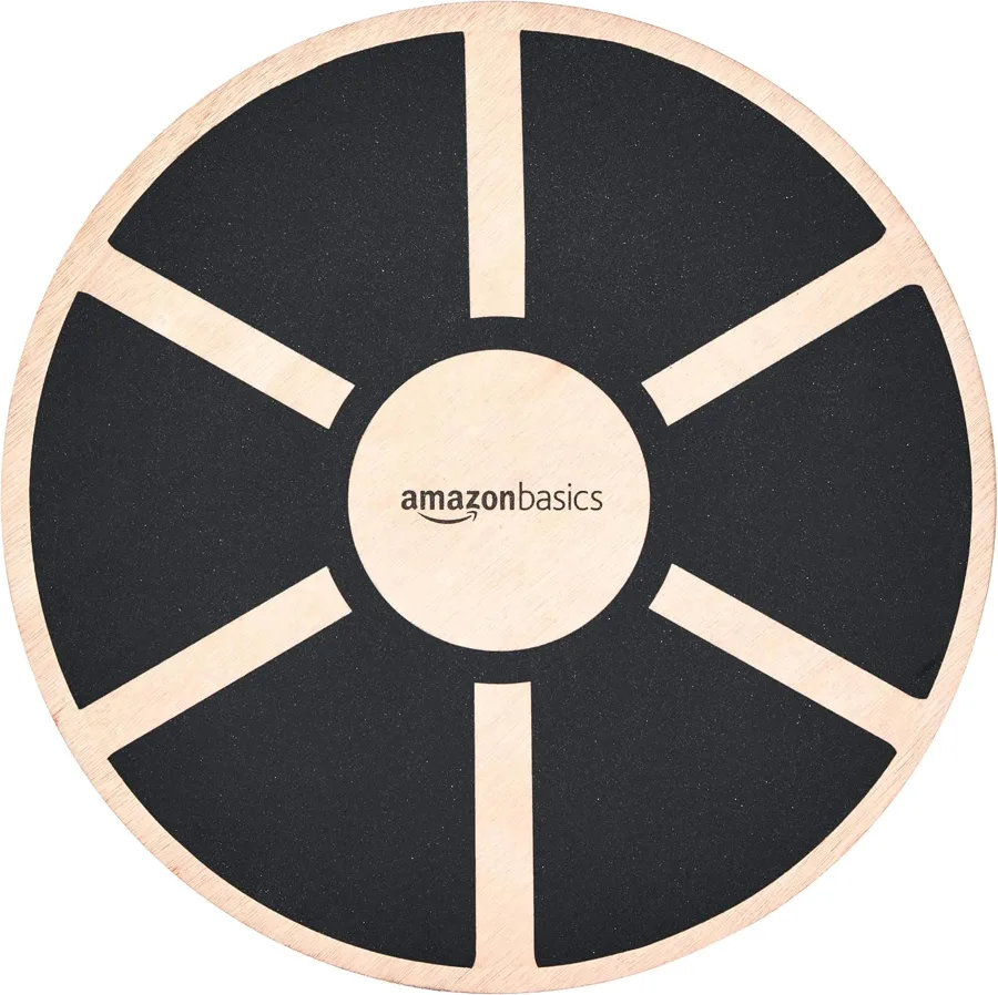 Amazon Basics Balance Board — solid wood top in a compact deck