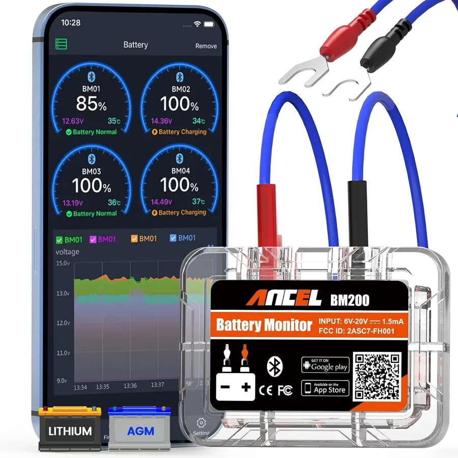 ANCEL BM200 — phone-linked 12V car battery checks