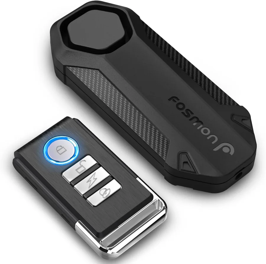 Fosmon 113db Bike Alarm — long remote reach and a tilt alert