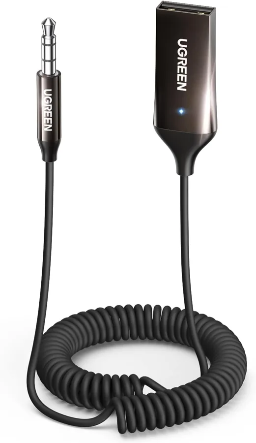 UGREEN Bluetooth Aux Adapter — plug-in power with no battery to charge