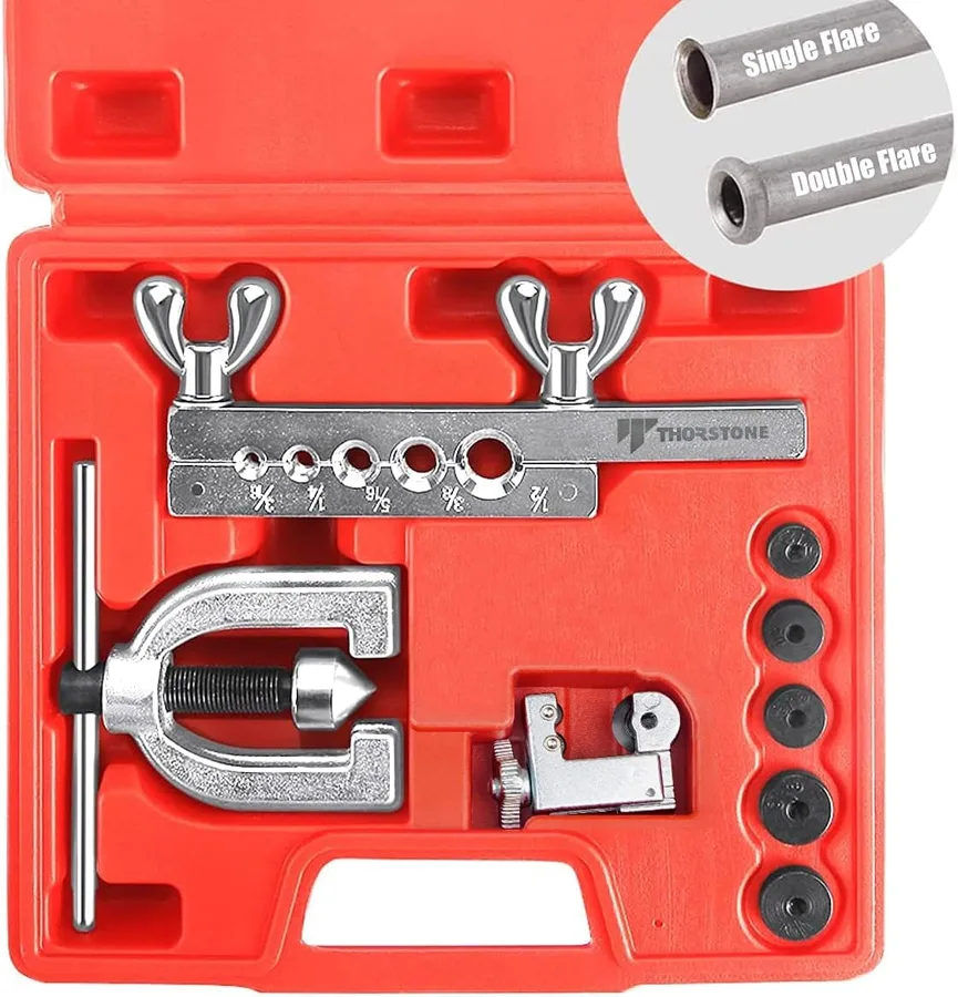 Thorstone Brake Line Flare Tool — five adapter sizes and a cutter in one case