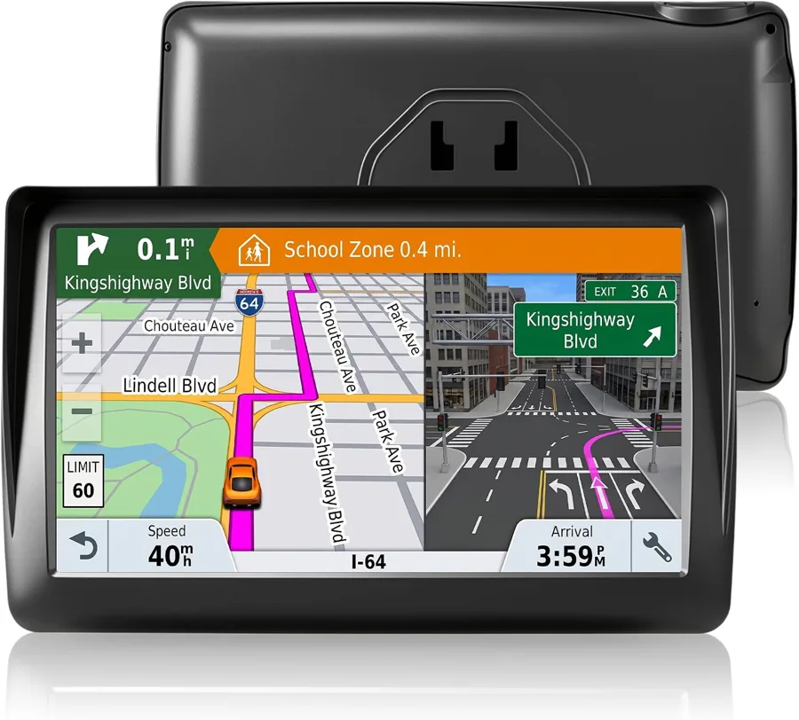 Dizvgoy 7 in (17.8 cm) GPS — dedicated screen with FM transmitter