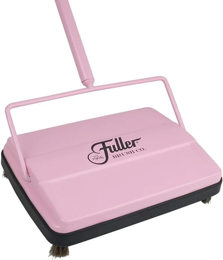 Electrostatic Carpet & Floor Sweeper — compact pink fold-away design