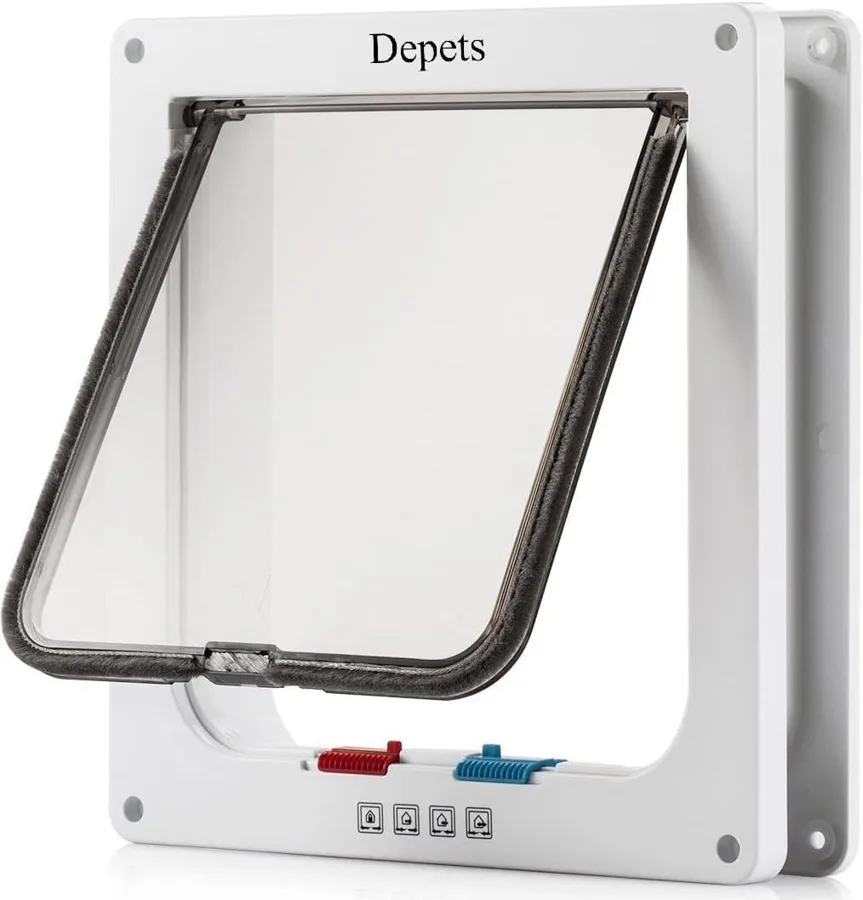 Depets Large Cat Door — Four lock modes for thick solid doors