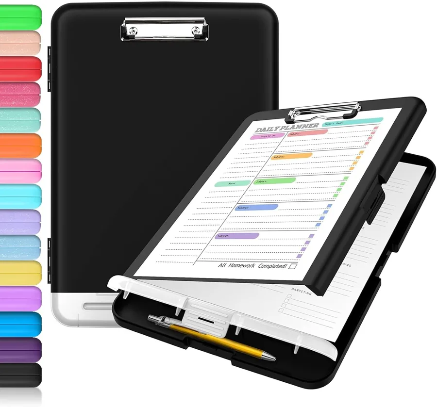 Sooez — two compartment storage clipboard with pencil case