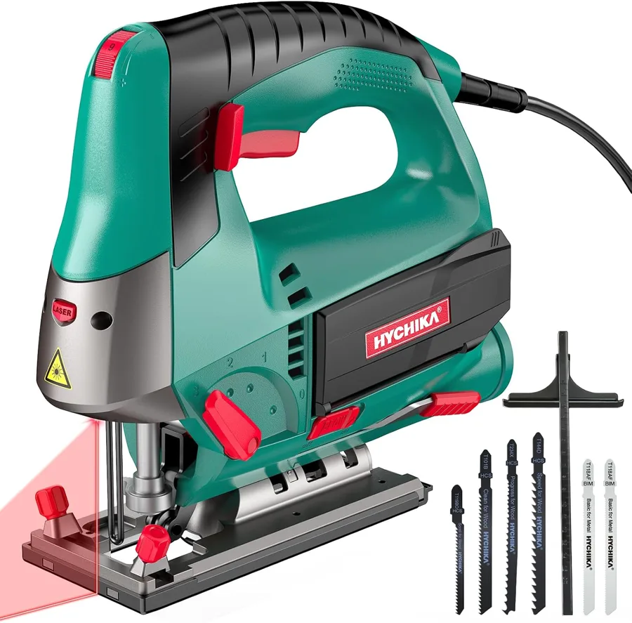 HYCHIKA 6.7A Corded Jig Saw — thicker wood capacity with a laser guide