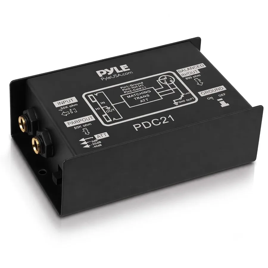 Pyle Premium Direct Injection Audio Box — ground lift and input attenuator
