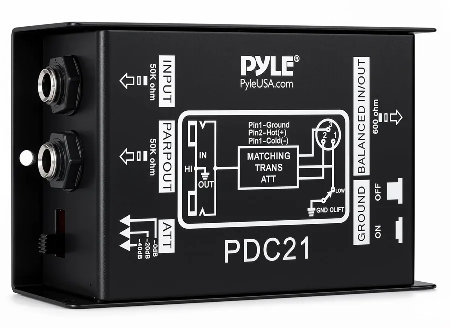Premium Direct Injection Audio Box — steel chassis with hum control
