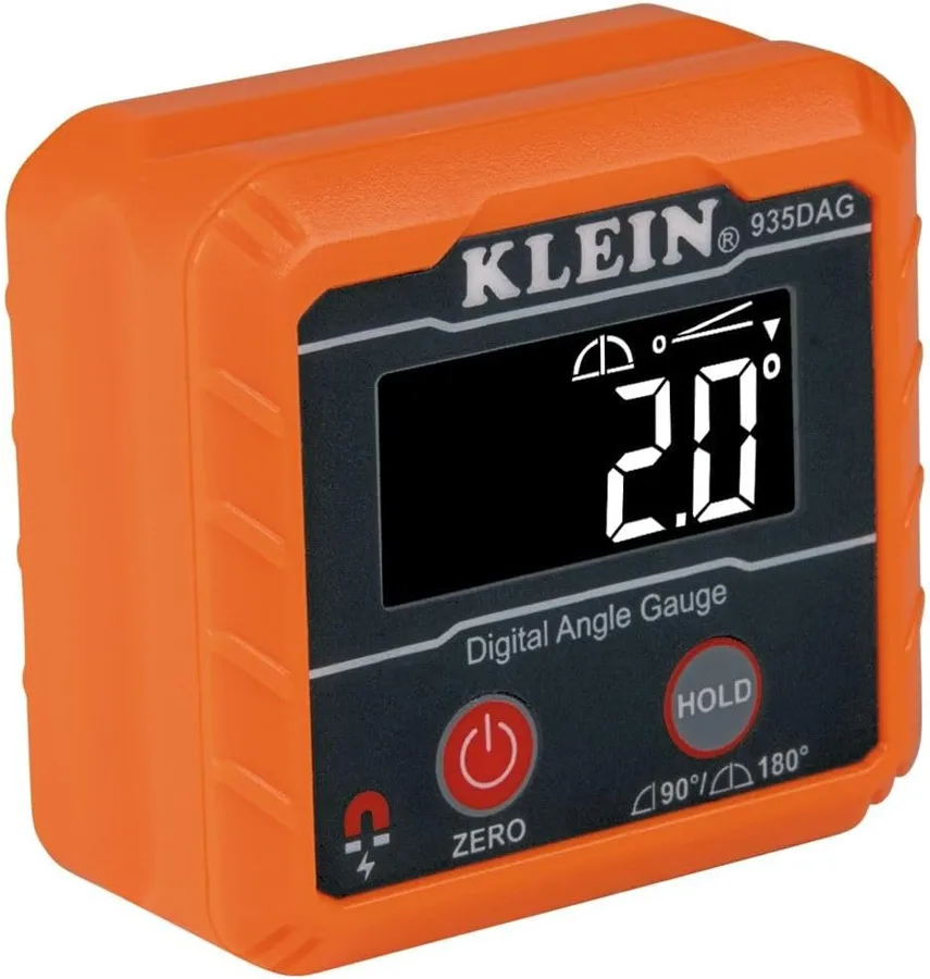 Klein Tools Digital Angle Gauge — V-groove magnetic grip for pipe and conduit
