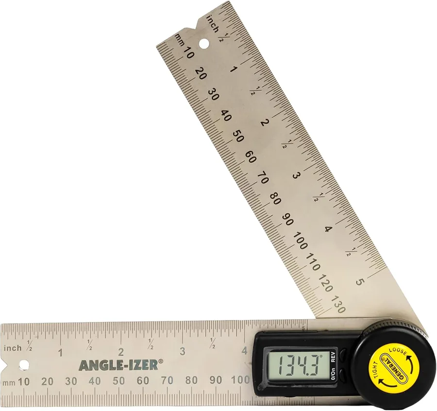 General Tools Digital Angle Finder — Stainless ruler with reverse angle function