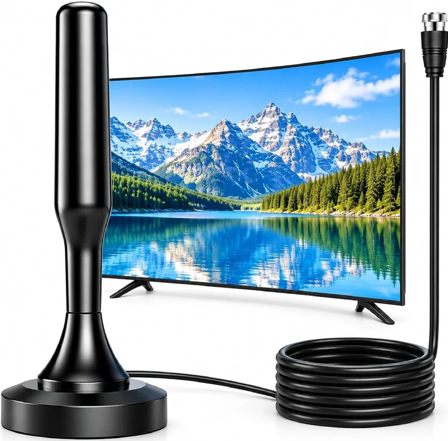 TV Antenna Indoor for Local Channels — Compact antenna with magnetic base