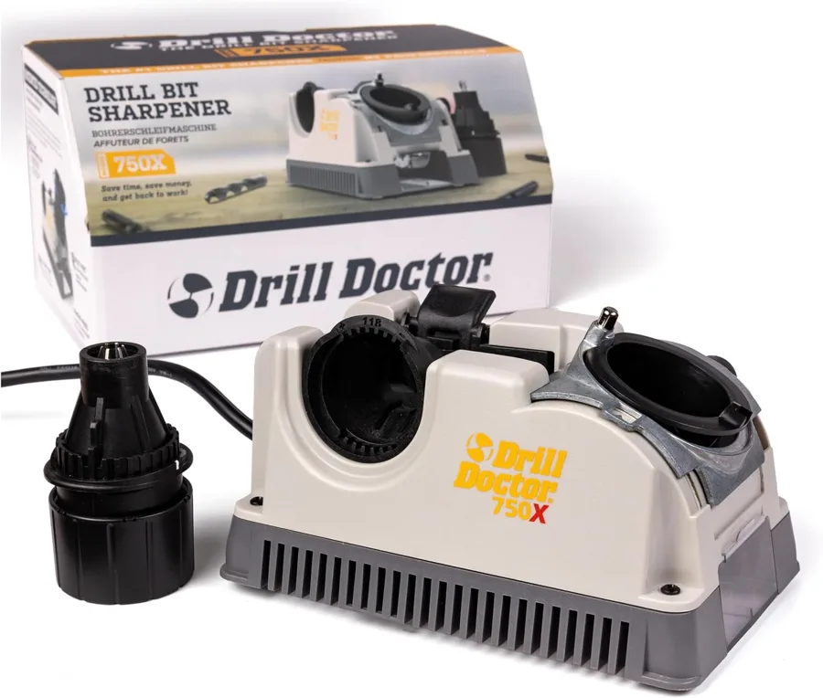 Drill Doctor 750X — Adjustable angles for a wide range of bits