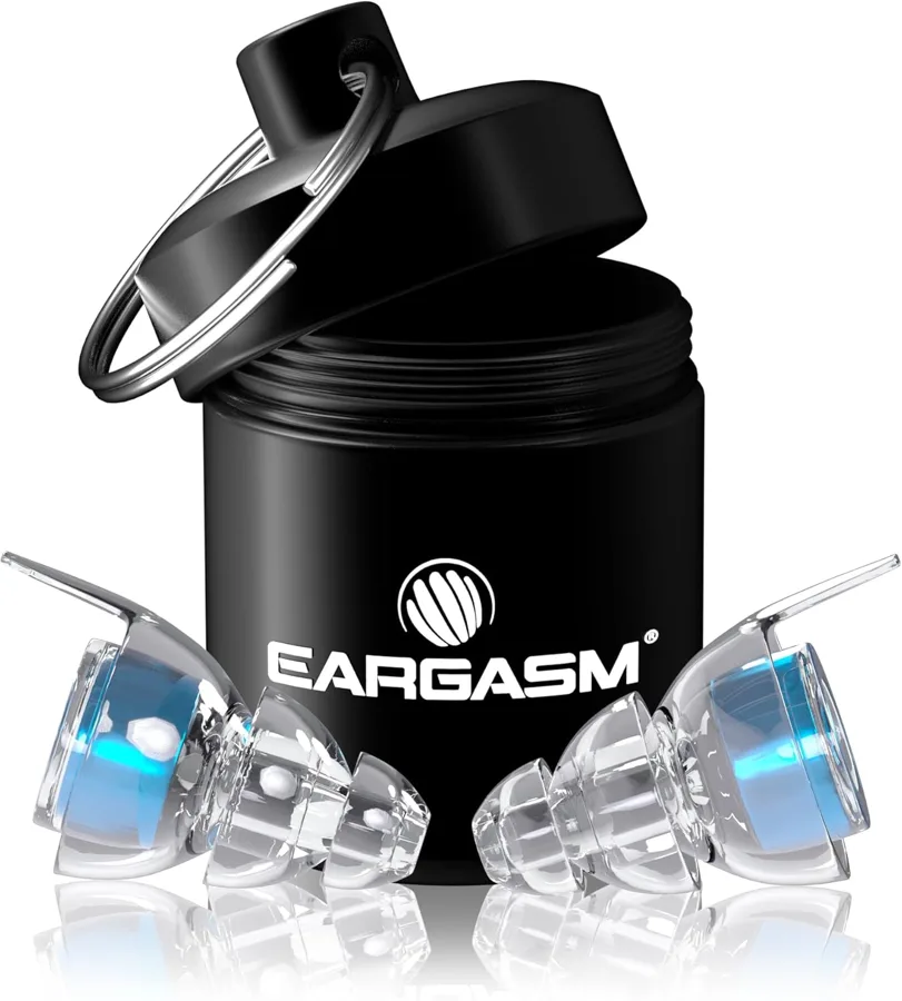 Eargasm — even volume reduction in a metal keychain case
