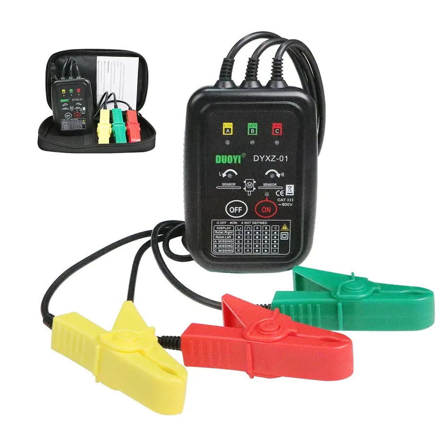 DUOYI Phase Meter — three phase rotation checks, not for ECM blowers