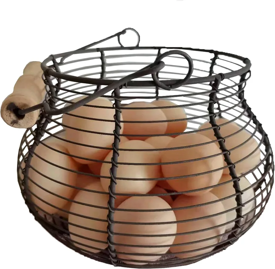 LINCOUNTRY — light wire basket with a wooden handle