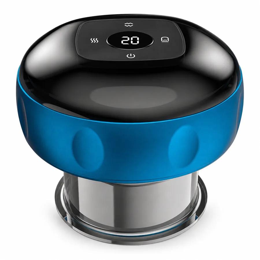 SpotSettle — cup your own back with readable heat and suction levels