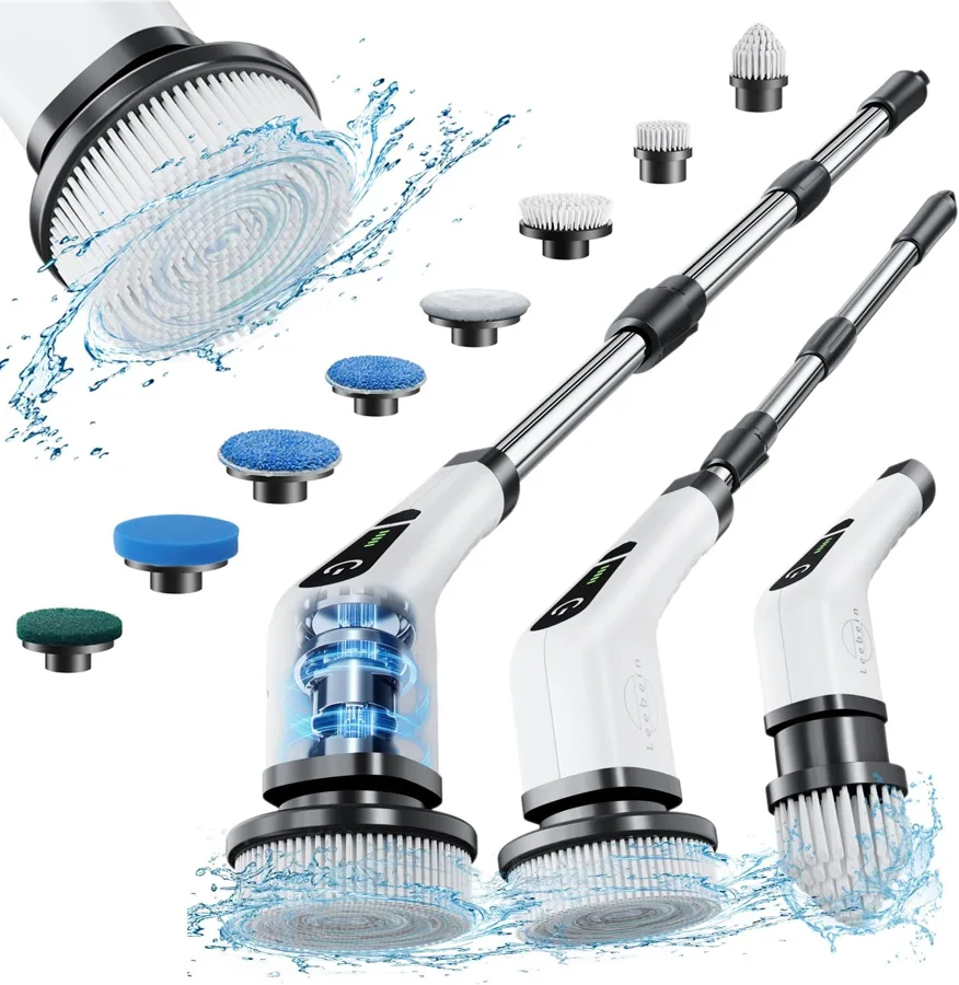 Leebein white — 54 in (137 cm) reach with 8 heads and a battery display