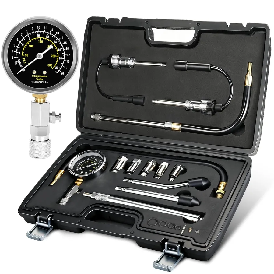 BETOOLL Engine Compression Tester Kit — ten adapters for many engines