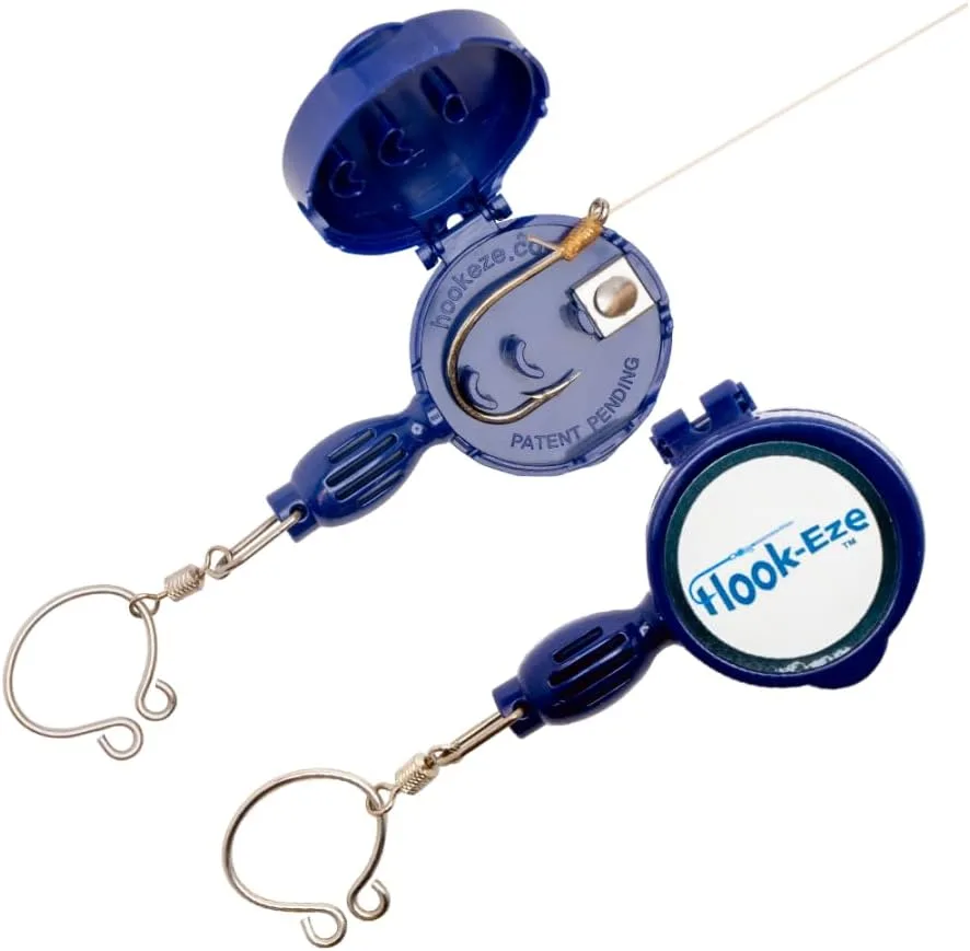 HOOK-EZE — ties line to hooks at the water, not a desk vise