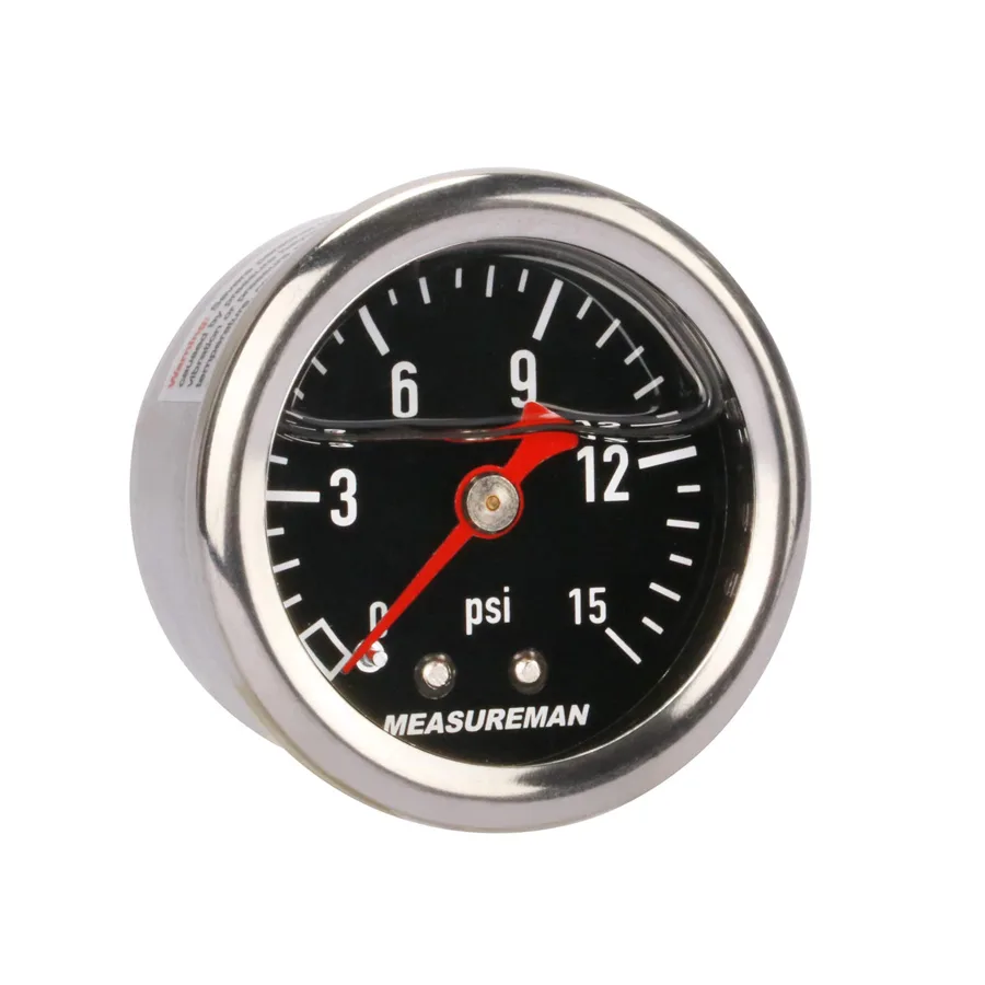 MEASUREMAN 38 mm (1.5 in) — liquid-filled stainless gauge for low pressure