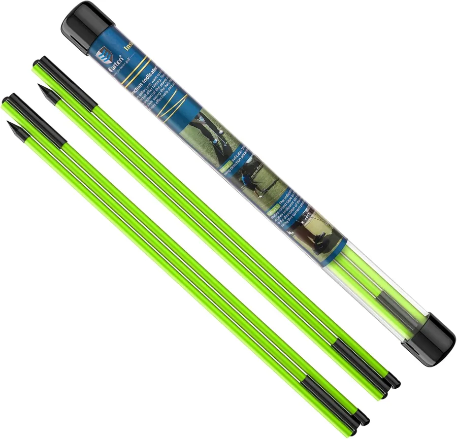 MoKo Golf Alignment Stick — light fold-away fiberglass pair with tube