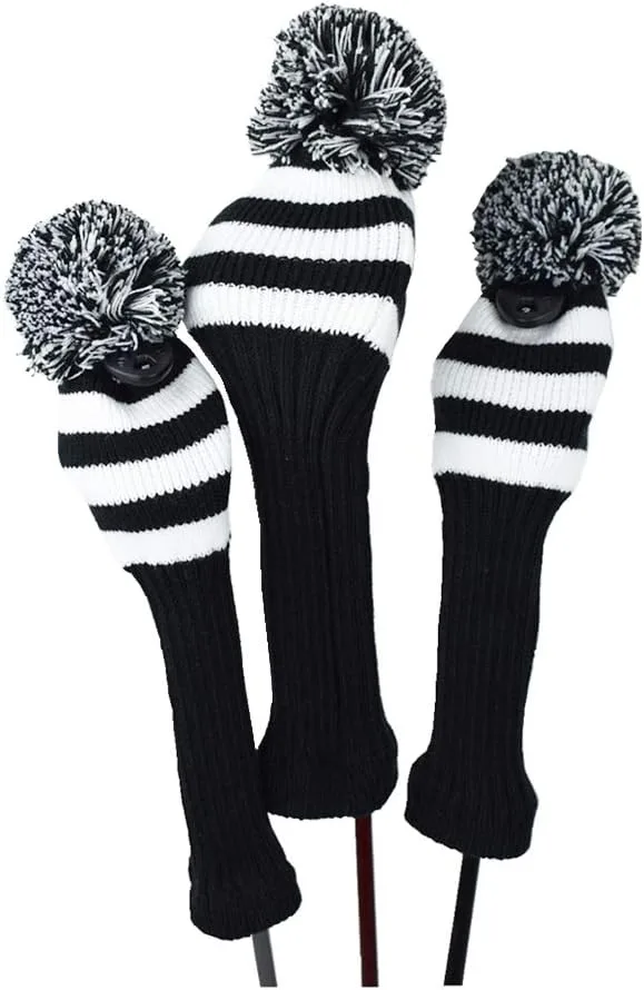 Hauni Golf Headcovers — Striped knit covers with a long neck