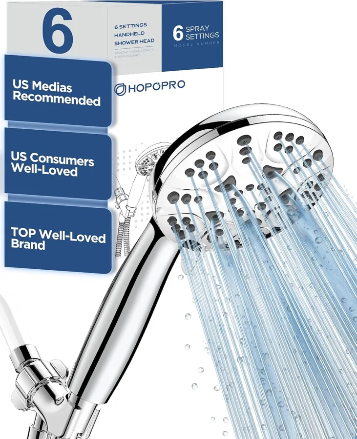 HOPOPRO Handheld Shower Head — install kit with tape and washers
