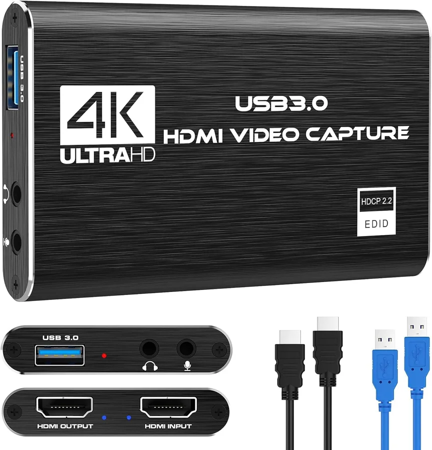 VIXLW Hdmi Capture Card — pass-through and mic input for commentary