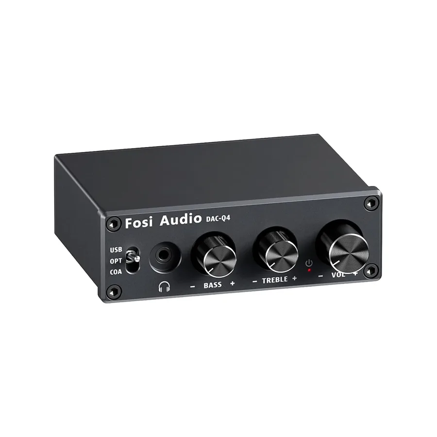 Fosi Audio Q4 — tone knobs and three inputs for music and speakers