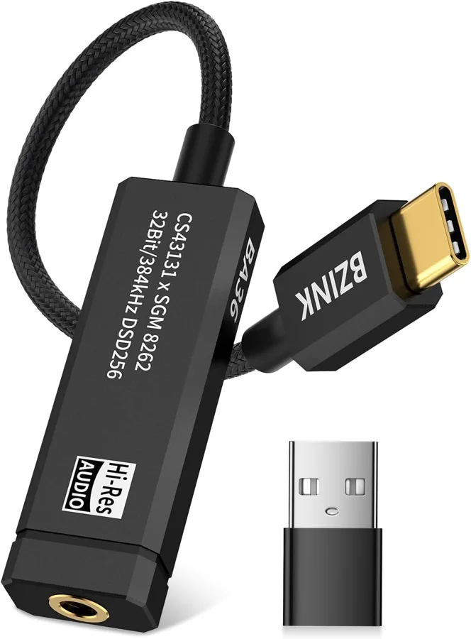 BZINK BA36 — pocket USB-C dongle for earphones and phones