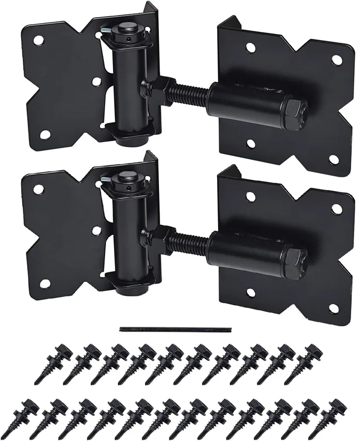Self Closing Gate Hinges Heavy Duty — spring tension pulls the gate shut