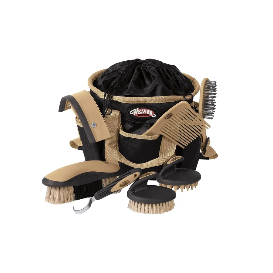 Weaver Equine Horse Grooming Kit — Six outer pockets on a wire reinforced tote