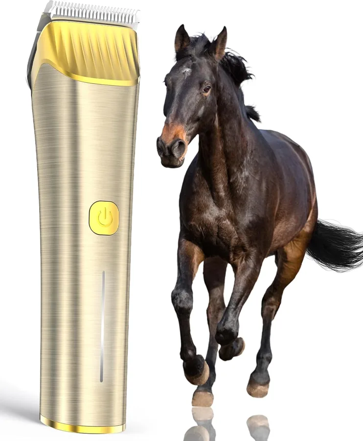 oneisall Cordless Horse Clippers — Quiet two speed clipping with five guards