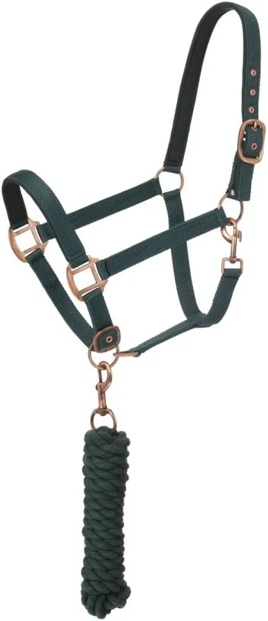 Tough 1 padded halter with lead rope — neoprene crown and nose