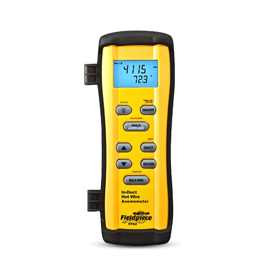 Fieldpiece STA2 — in duct airflow with a magnetic hanger