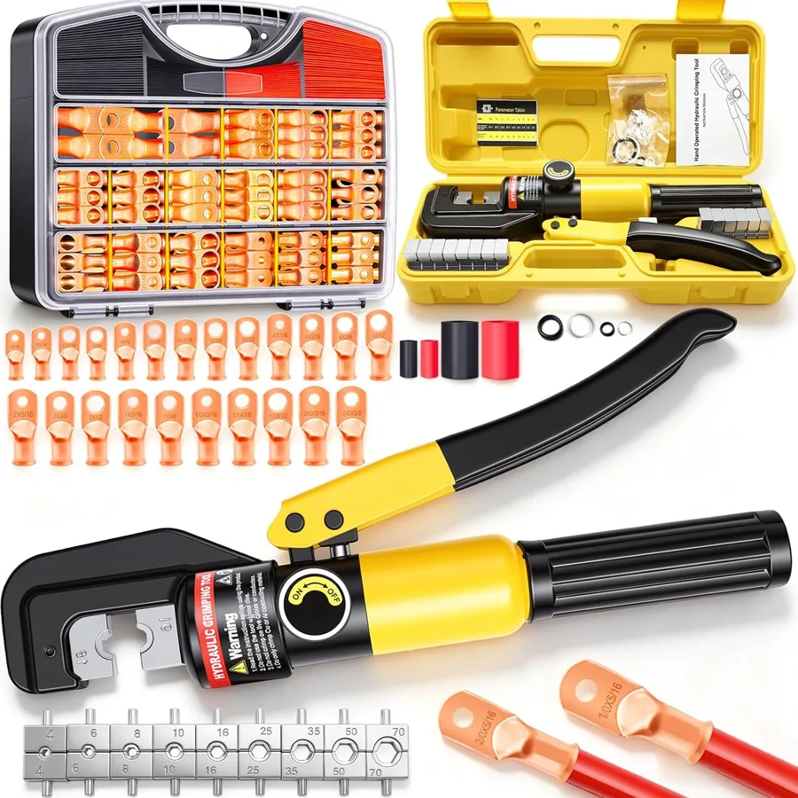 Twidec Hydraulic Crimping Tool — terminal and heat shrink kit included
