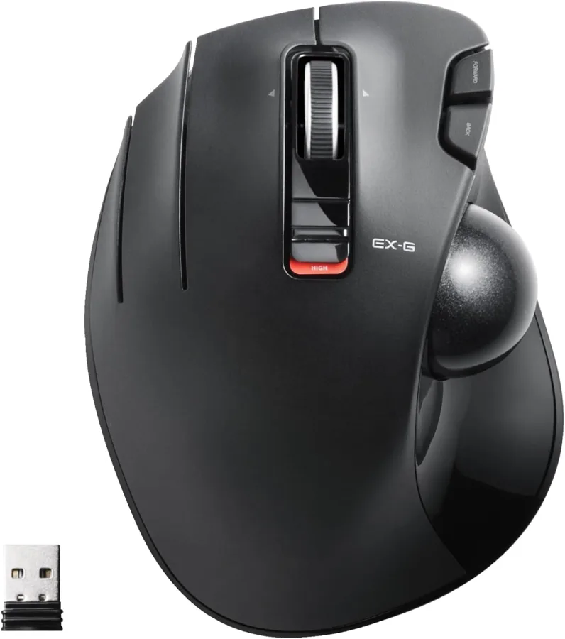 ELECOM EX — thumb-operated trackball made for the left hand