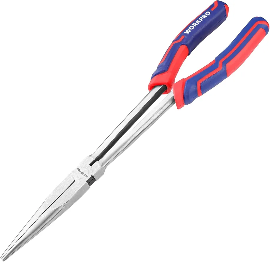 WORKPRO Long Needle Nose Pliers — 11 in (28 cm) reach in a single pair