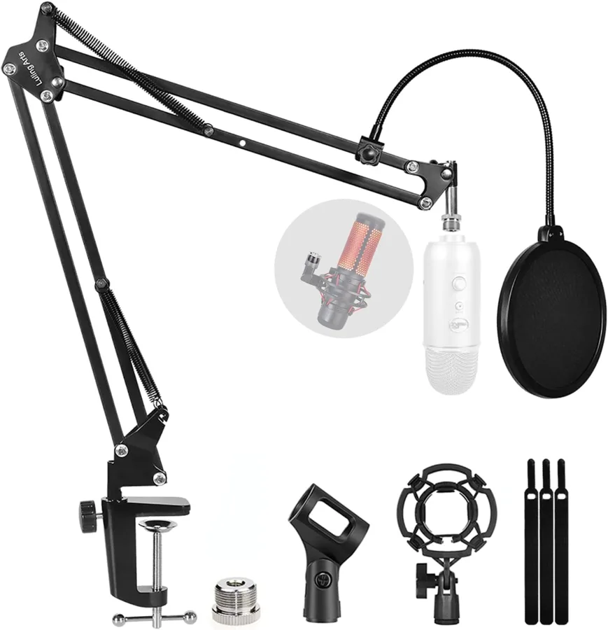 Microphone Stand for Blue Yeti — pop filter and shock mount included