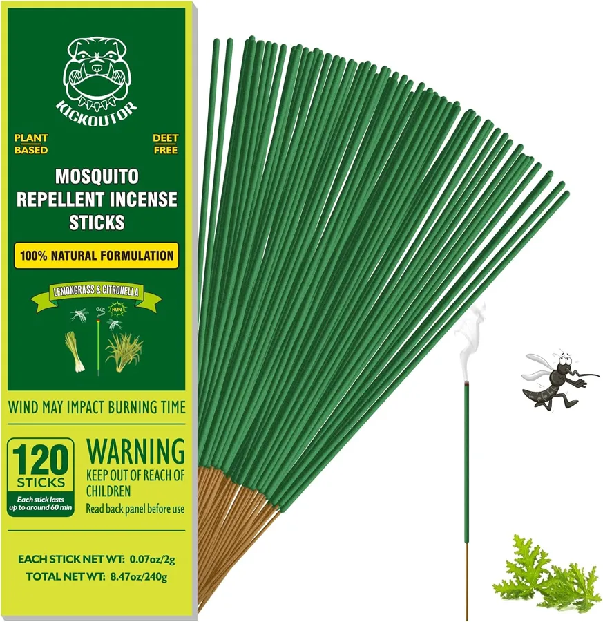 KICKOUTOR Mosquito Repeller — citronella sticks for patio evenings