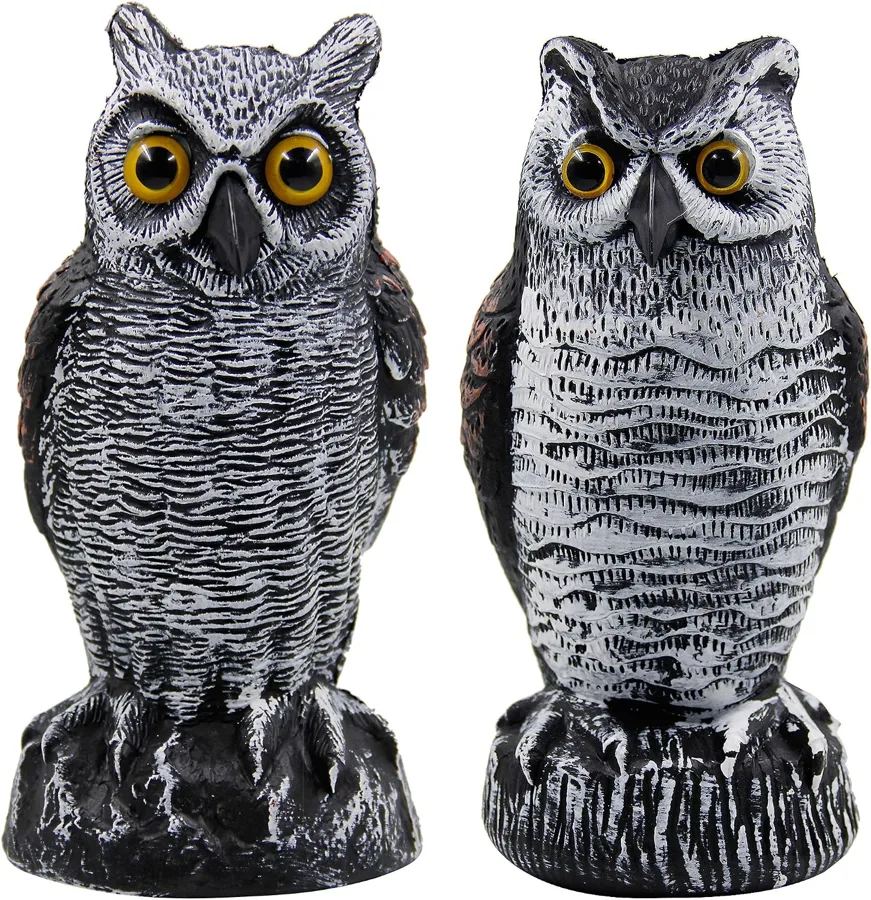 Hausse Owl Decoy — two owls to cover two spots in the garden